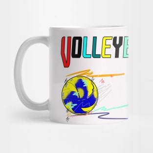 Text volleyball design sport art  brush stroke style design Mug